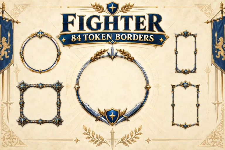 84 Fighter Subclass Token Borders marketplace thumbnail