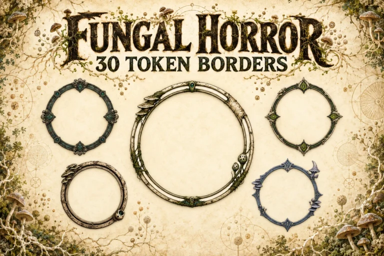 30 Fungal Horror Token Borders marketplace thumbnail