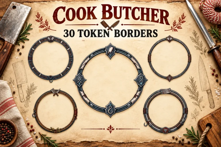 30 Cook Butcher Token Borders marketplace thumbnail