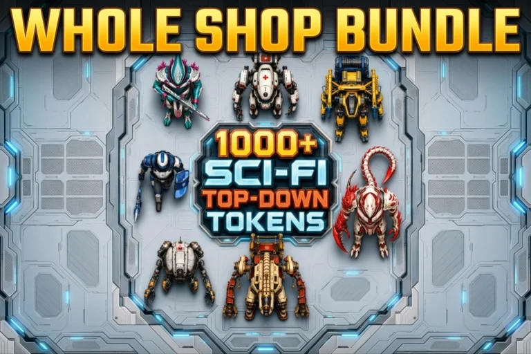 1000+ Tokens de science-fiction vus du dessus — Aperçu du bundle intégral de la boutique