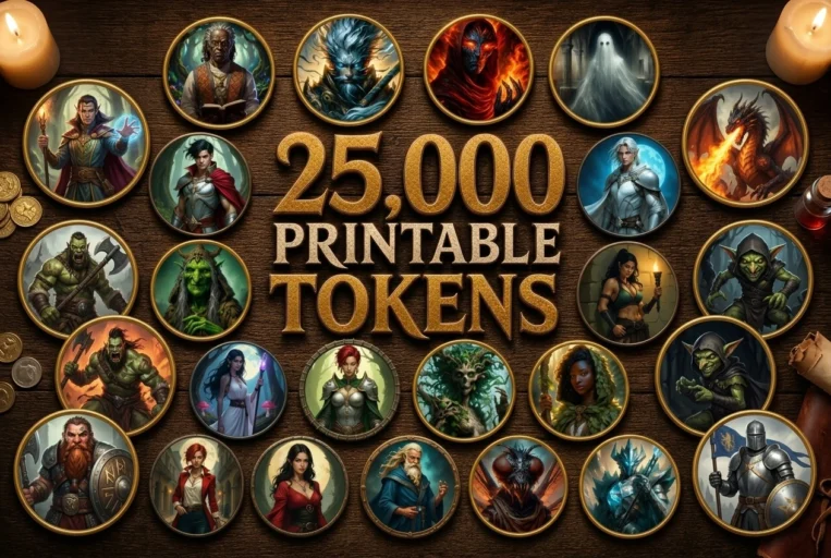 25,000+ Aperçu des tokens circulaires fantasy à imprimer